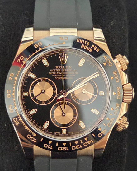 2021 Rolex Cosmograph Daytona 40MM Black Dial Rubber Strap (116515LN)