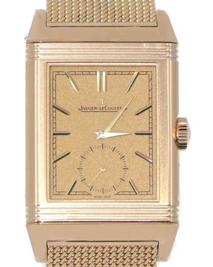 2025 Jaeger-LeCoultre Reverso Tribute Monoface Small Seconds 27.4MM Gold Dial Rose Gold Bracelet (Q713216J)