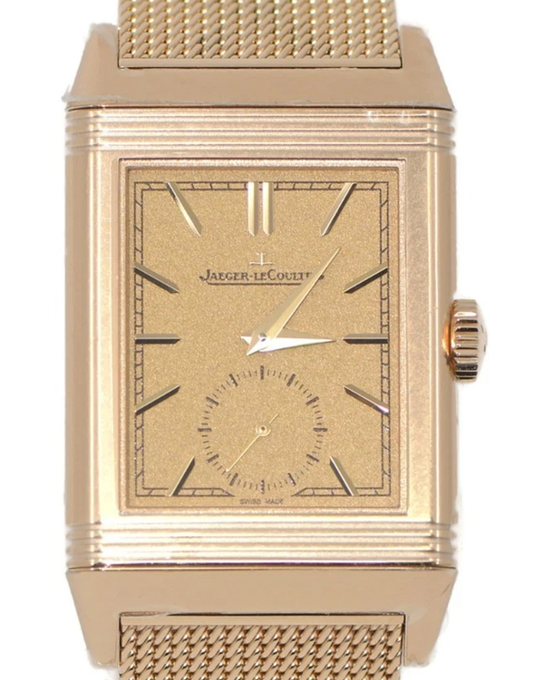 2025 Jaeger-LeCoultre Reverso Tribute Monoface Small Seconds 27.4MM Gold Dial Rose Gold Bracelet (Q713216J)