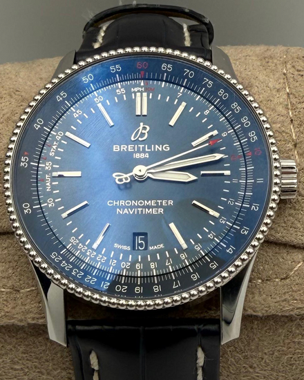 Breitling Navitimer 41MM Blue Dial Leather Strap (A17326)