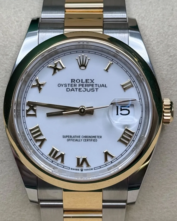 Rolex Datejust 36MM White Dial Two-Tone Oyster Bracelet (126203)