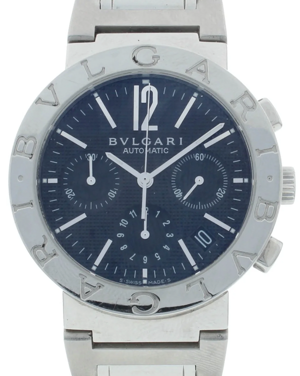 Bvlgari Diagono Chronograph 38MM Black Dial Steel Bracelet (BB 38 SS CH)