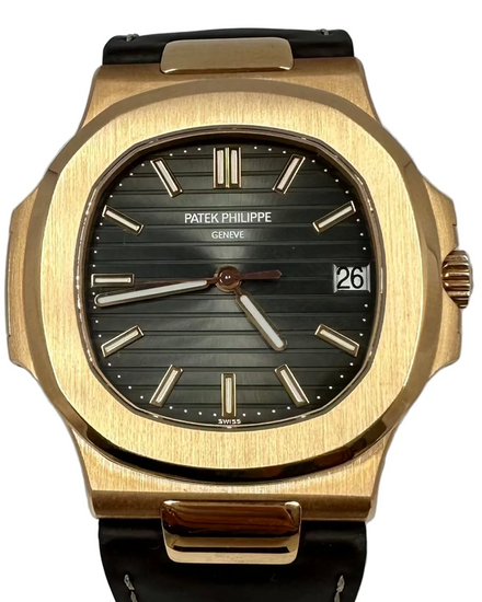 Patek Philippe Nautilus 40MM Brown Dial Leather Strap (5711R-001)