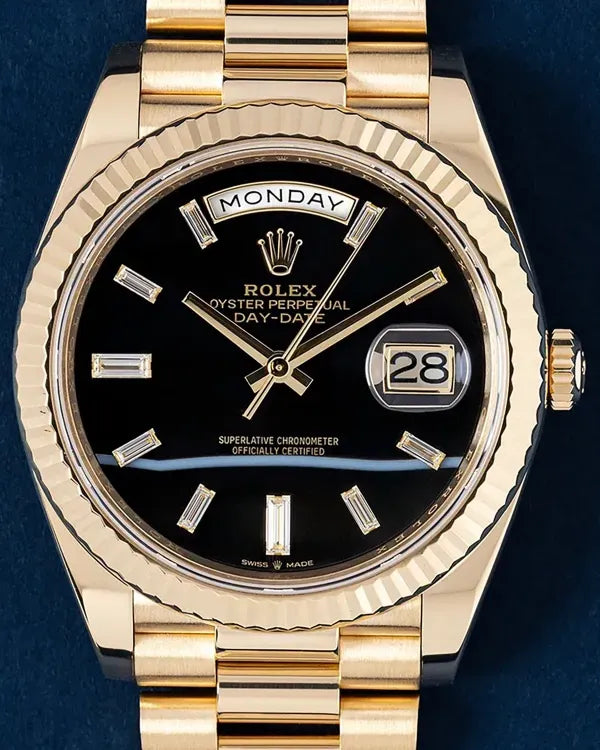 2024 Rolex Day-Date 40MM Black Dial Yellow Gold President Bracelet (228238)