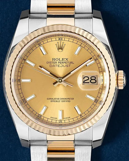 2017 Rolex Datejust 36MM Champagne Dial Two-Tone Oyster Bracelet (116233)
