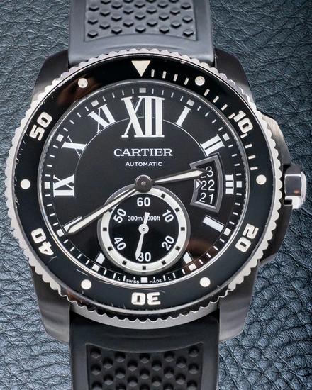 Cartier Calibre de Cartier Diver 42MM Black Dial Rubber Strap (WSCA0006)