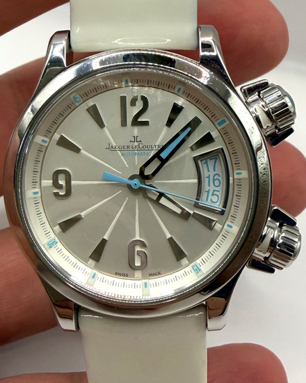 2015 Jaeger-LeCoultre Master Compressor Lady 36MM Silver Dial Aftermarket Leather Strap (148.8.37)