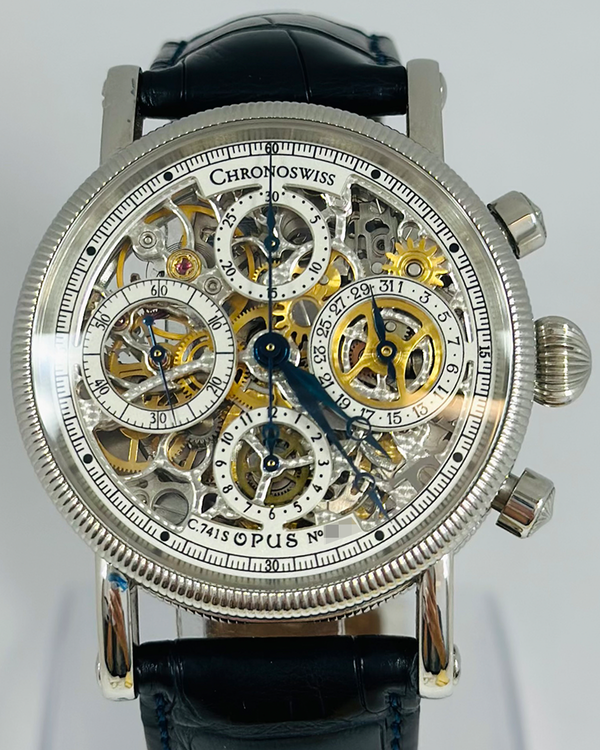 Chronoswiss Opus Open Chronograph 38MM Skeleton Dial Leather Strap (CH 7523 S)