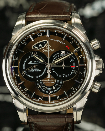 Omega De Ville Chronoscope GMT 44MM Brown Dial Leather Strap (422.13.44.52.13.001)