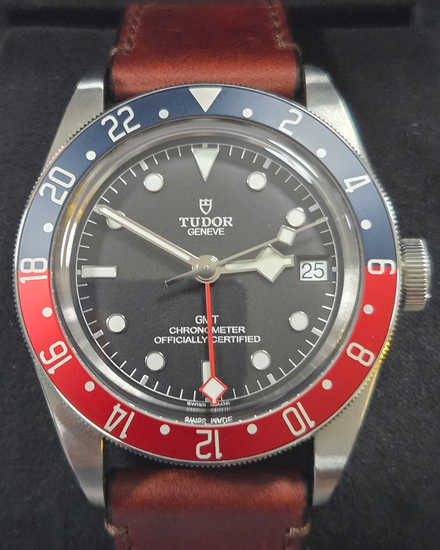 2022 Tudor Black Bay GMT "Pepsi" 41MM Black Dial Leather Strap (79830RB)
