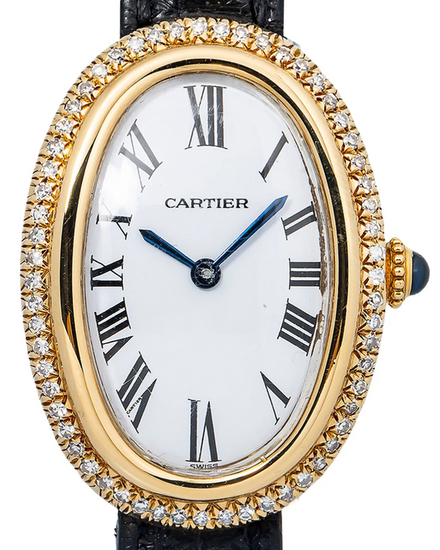 Cartier Baignoire 22MM White Dial Leather Strap (78094)