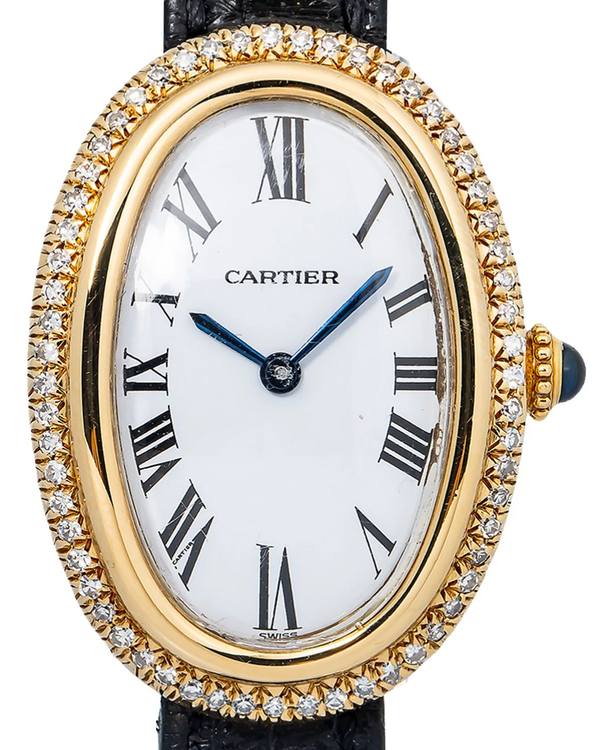 Cartier Baignoire 22MM White Dial Leather Strap (78094)