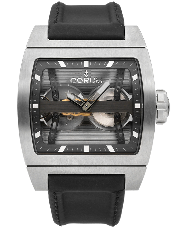 2024 Corum Dual Ti-Bridge Dual Winder 42MM Skeleton Dial Rubber Strap (207.201.04/0F61 0000)