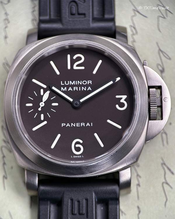 2000 Panerai Luminor Marina 44MM Brown "Tobacco" Dial Rubber Strap (PAM00061)