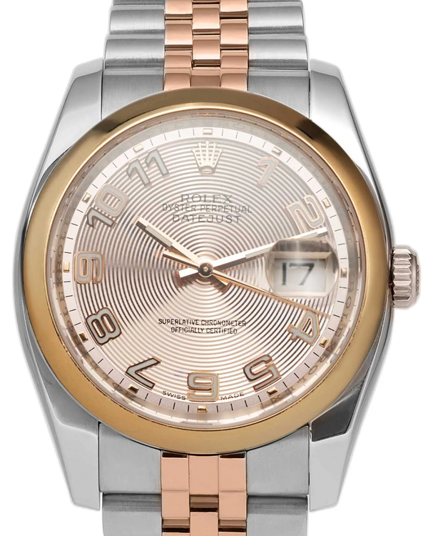 Rolex Datejust 36MM Pink "Concentric Arabic" Dial Two-Tone Jubilee Bracelet (116201)