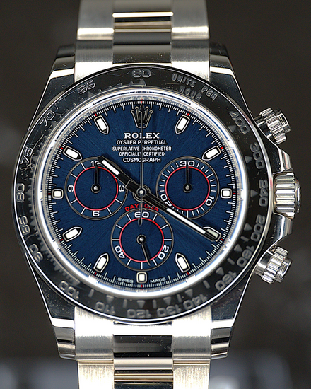 2020 Rolex Cosmograph Daytona 40MM Blue Dial White Gold Oyster Bracelet (116509)