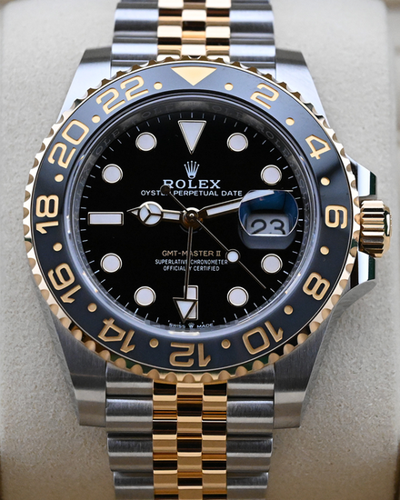 2025 Rolex GMT-Master II "Bumblebee" 40MM Black Dial Two-Tone Jubilee Bracelet (126713GRNR)