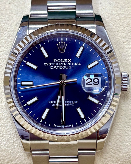 Rolex Datejust 36MM Blue Dial Oyster Bracelet (126234)