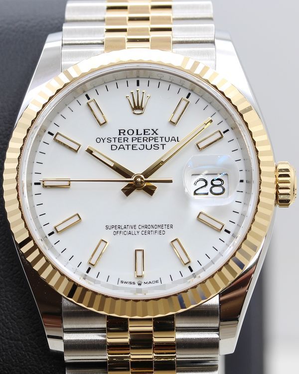 2025 Rolex Datejust 36MM White Dial Two-Tone Jubilee Bracelet (126233)