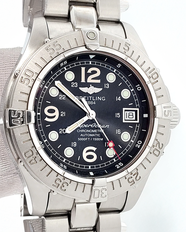 2004 Breitling Superocean Steelfish 42MM Black Dial Steel Bracelet (A17360)