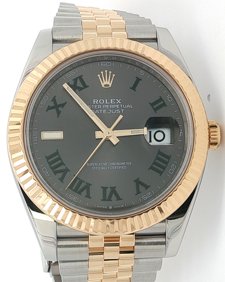 2021 Rolex Datejust "Wimbledon" 41MM Slate Dial Two-Tone Jubilee Bracelet (126333)