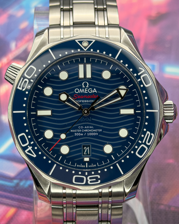 2021 Omega Seamaster Diver 300M 42MM Blue Dial Steel Bracelet (210.30.42.20.03.001)