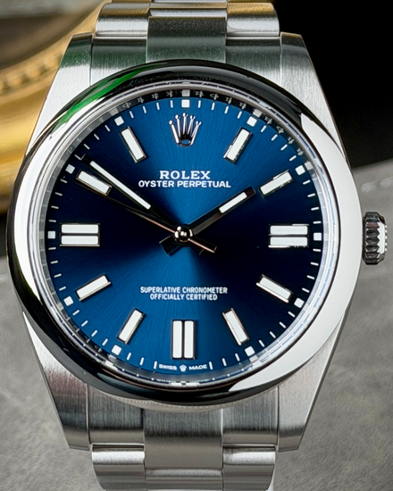 2023 Rolex Oyster Perpetual 41MM Blue Dial Oyster Bracelet (124300)