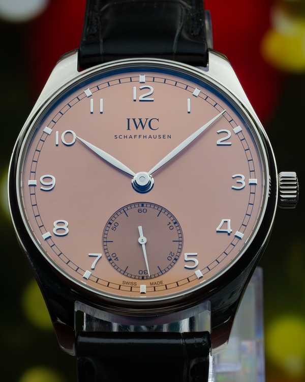 No Reserve - 2025 IWC Schaffhausen Portugieser 40MM Salmon Dial Leather Strap (IW358313)
