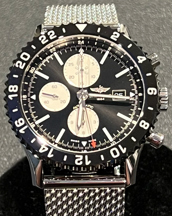 Breitling Chronoliner 46MM Black Dial Steel Bracelet (Y24310)