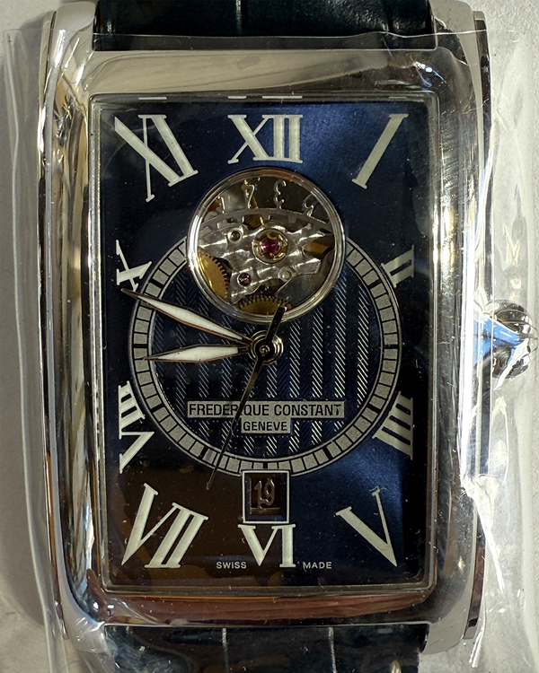 No Reserve - 2024 Frederique Constant Classics Carree 47MM Blue Dial Leather Strap (FC-315DNS4C26B)