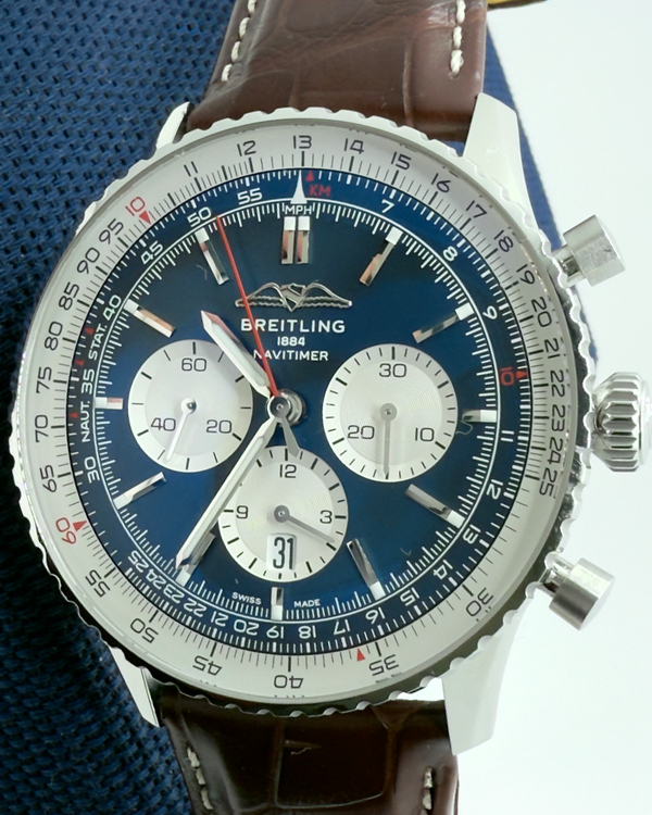 2023 Breitling Navitimer 1 B01 Chronograph 46MM Blue Dial Leather Strap (AB0137211C1A1)