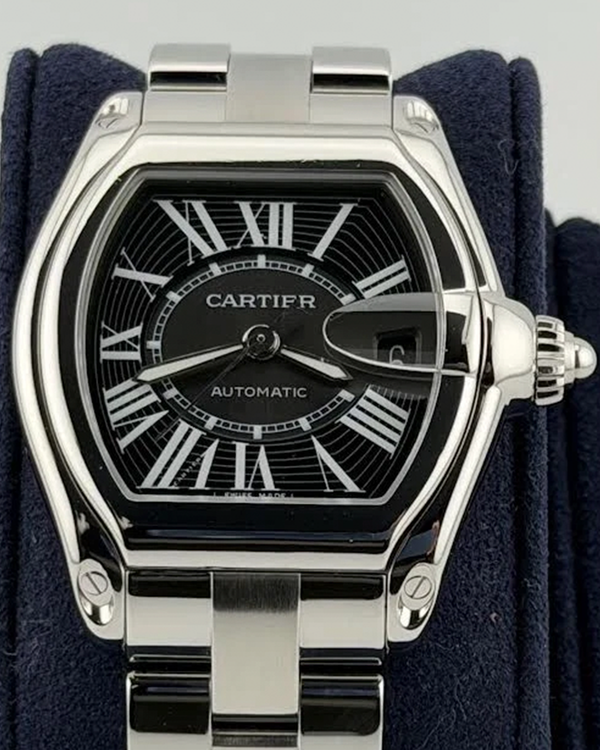 Cartier Roadster 38MM Black Dial Steel Bracelet (W62041V3)
