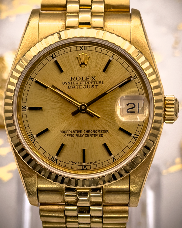 Rolex Datejust 31MM Champagne Dial Yellow Gold Jubilee Bracelet (68278)