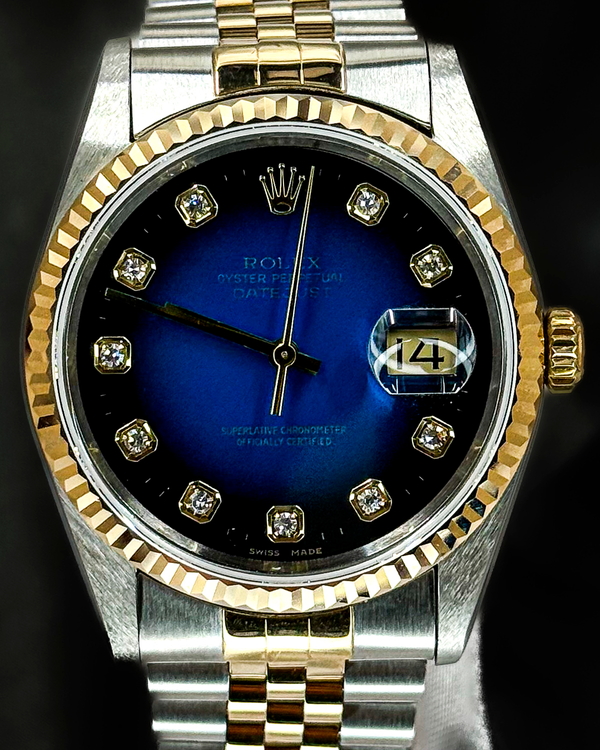 Rolex Datejust 36MM Blue "Vignette" Dial Two-Tone Jubilee Bracelet (16233)