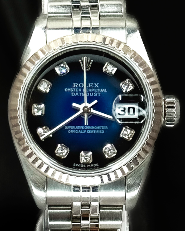 2005 Rolex Lady-Datejust 26MM Blue "Vignette" Dial Jubilee Bracelet (79174)