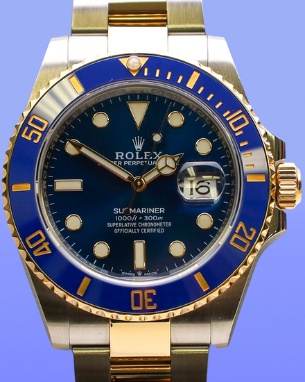 No Reserve - 2023 Rolex Submariner Date "Bluesy" 41MM Blue Dial Two-Tone Oyster Bracelet (126613LB)