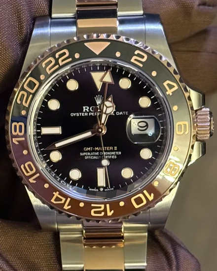 2024 Rolex GMT-Master II "Rootbeer" 40MM Black Dial Two-Tone Oyster Bracelet (126711CHNR)