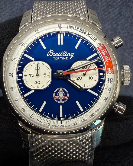 No Reserve - 2025 Breitling Top Time B01 Chronograph "Shelby Cobra" 41MM Blue Dial Steel Bracelet (AB01763A1C1A1)
