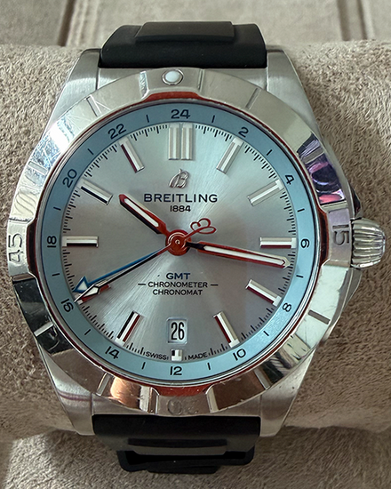 2024 Breitling Chronomat GMT 40MM Ice Blue Dial Rubber Strap (P32398101C1S1)