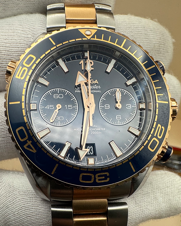 2021 Omega Seamaster Planet Ocean 600M Chronograph 45.5MM Blue Dial Two-Tone Bracelet (215.20.46.51.03.001)