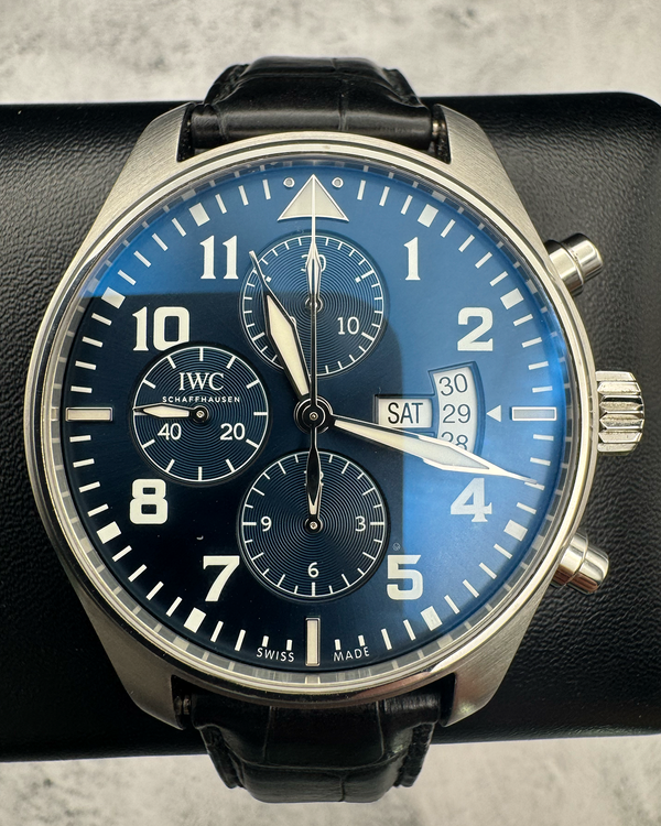 IWC Schaffhausen Pilot Chronograph "Le Petit Prince" 43MM Blue Dial Leather Strap (IW377706)