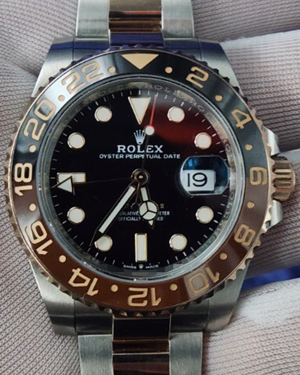 2022 Rolex GMT-Master II "Rootbeer" 40MM Black Dial Two-Tone Oyster Bracelet (126711CHNR)