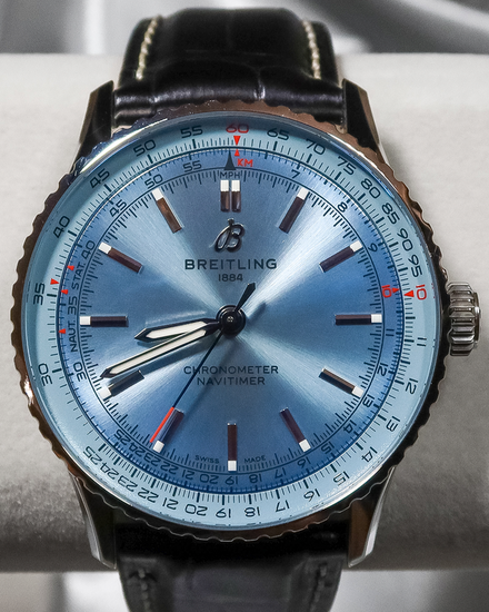 Breitling Navitimer 41MM Ice Blue Dial Leather Strap (A17329171C1P1)