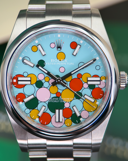 2024 Rolex Oyster Perpetual 41MM Turquoise "Celebration" Dial Oyster Bracelet (124300)
