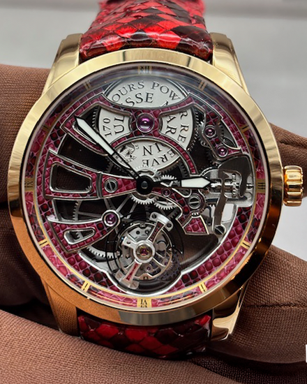 2022 Ulysse Nardin Classico Skeleton Tourbillon 9/18 44MM Skeleton Dial Leather Strap (1702-129)
