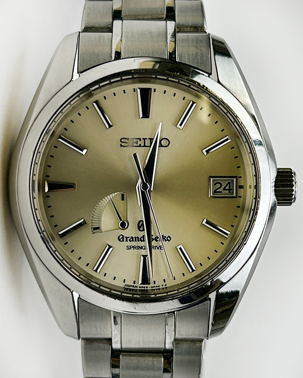 Grand Seiko Spring Drive 40MM Champagne Dial Steel Bracelet (SBGA001)