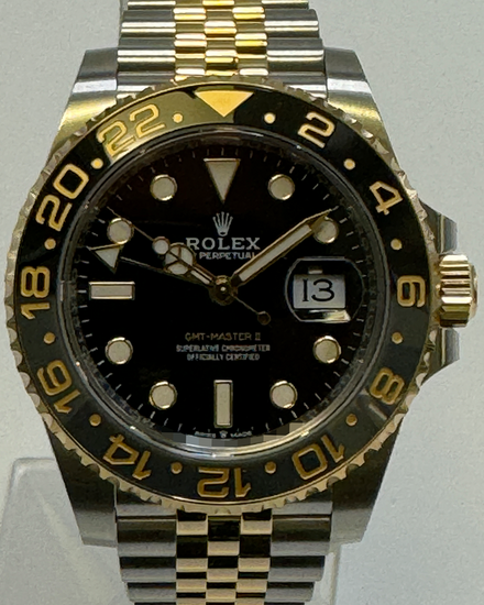 2025 Rolex GMT-Master II "Bumblebee" 40MM Black Dial Two-Tone Jubilee Bracelet (126713GRNR)