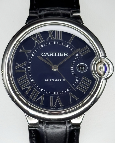 2021 Cartier Ballon Bleu 42MM Blue Dial Leather Strap (WSBB0027)