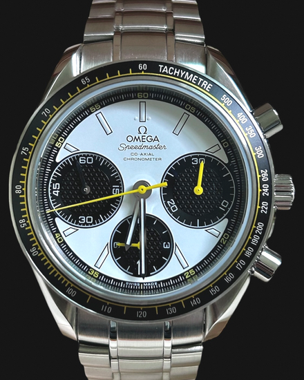 No Reserve - 2018 Omega Speedmaster Racing 40MM White Dial Steel Bracelet (326.30.40.50.04.001)