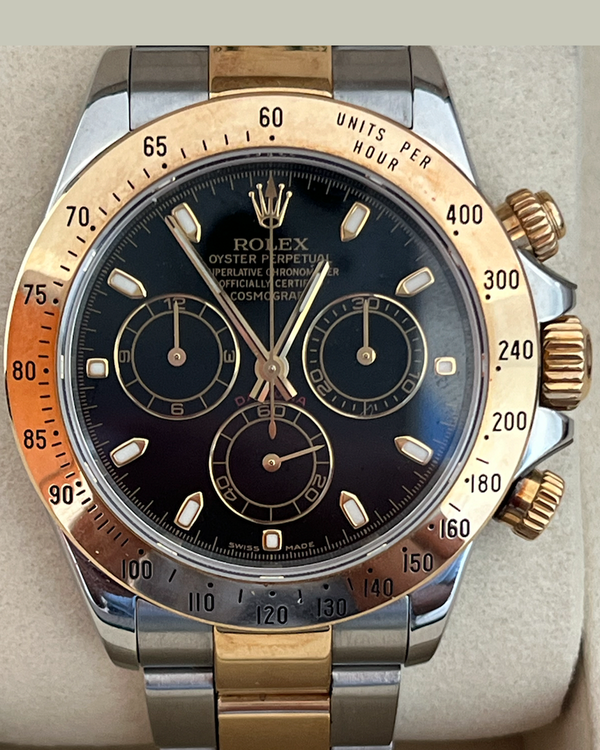 Rolex Cosmograph Daytona 40MM Black Dial Two-Tone Oyster Bracelet (116523)